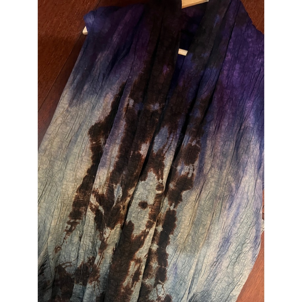 Purple Ombre Lagen Look Vest Artsy Crinkle Open Front Minimalist Hippie 1X - Picture 5 of 6